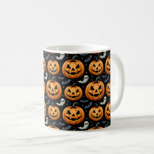 Jack O'Lanterns Bats and Ghosts Coffee Mug