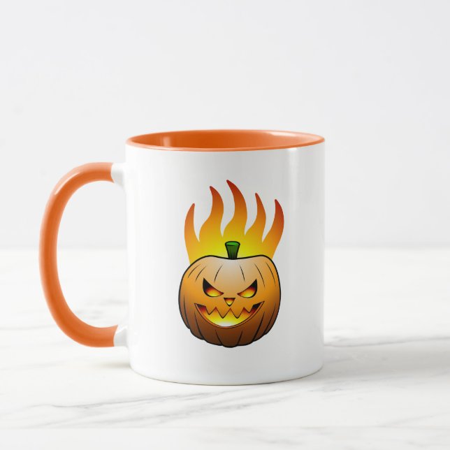 Jack O'lantern's Fiery Halloween Night Mug (Left)