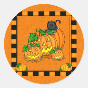 Jack O'Lanterns Halloween Classic Round Sticker