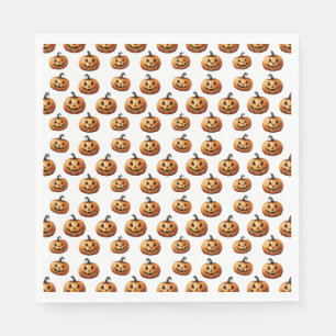 Jack O'Lanterns on White Napkin