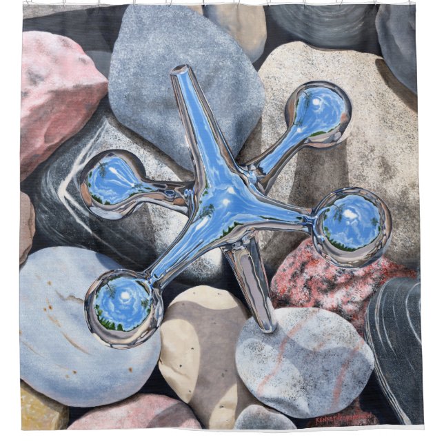 Jack on the Rocks - Fine Art Shower Curtain (Front)