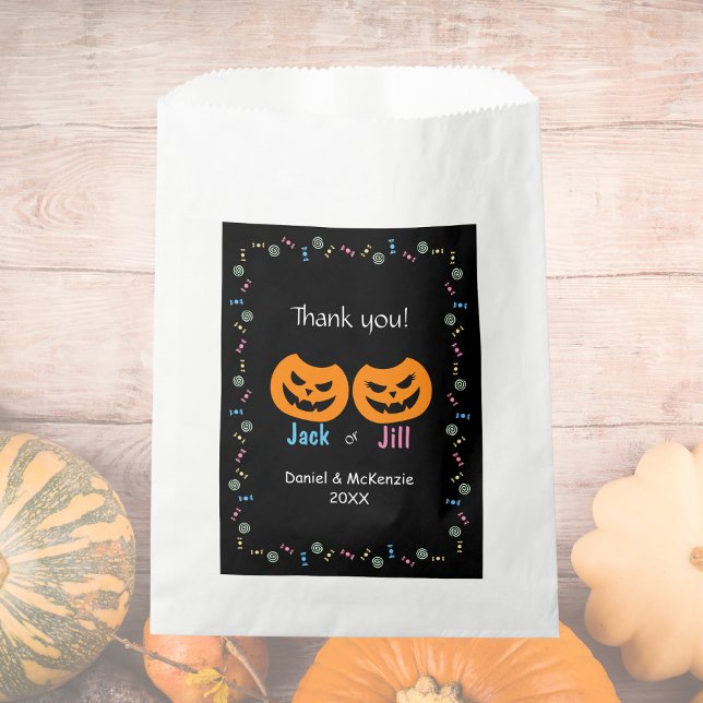 Jack or Jill O-Lantern Gender Reveal Thank You Favour Bag (Creator Uploaded)