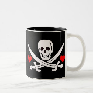 Jack-Rackham-Hearts Two-Tone Coffee Mug