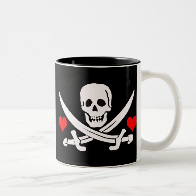 Jack-Rackham-Hearts Two-Tone Coffee Mug (Right)