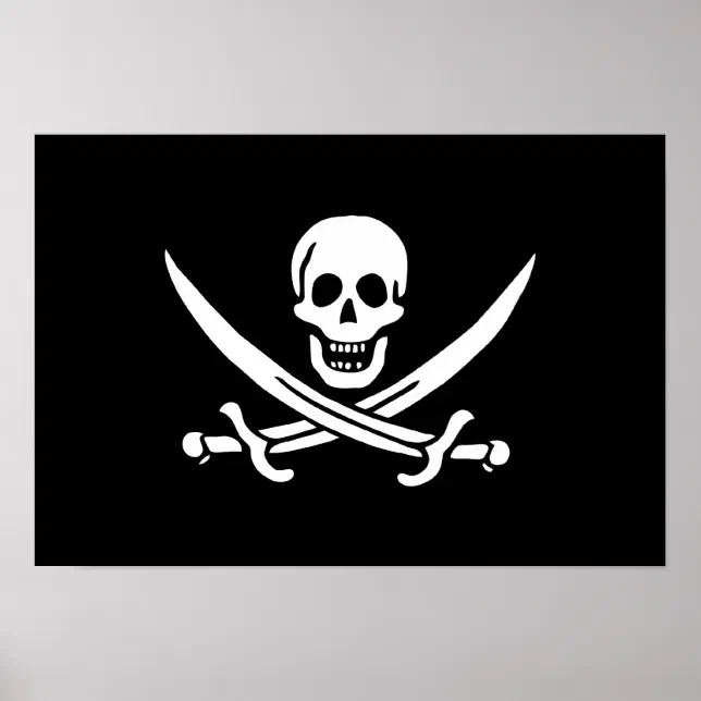 Jack Rackham Ac Jack Rackham; Jolly Roger Flag; Pirate Poster | Zazzle