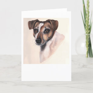 Jack Rusell Terrier Painted in Watercolour Holiday Card
