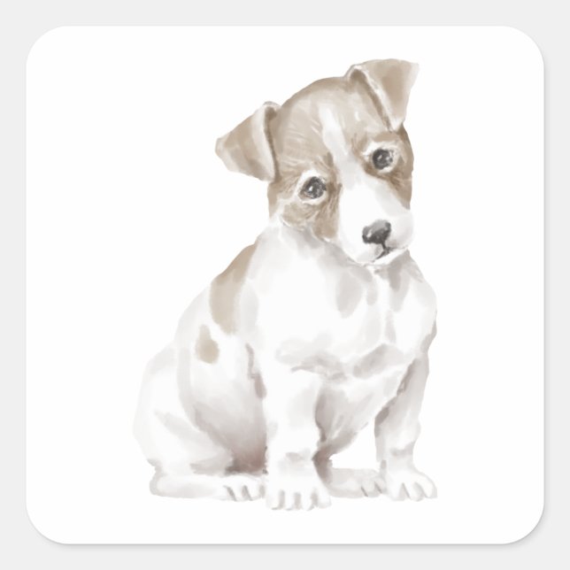 Jack Russel 3 Square Sticker (Front)