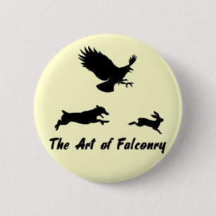 Jack Russel and Falconry 6 Cm Round Badge