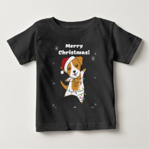 Jack Russel Christmas Dog Winter Animals Dogs Baby T-Shirt