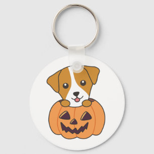 Jack Russel In Pumpkin Cute Dogs Happy Halloween K Key Ring