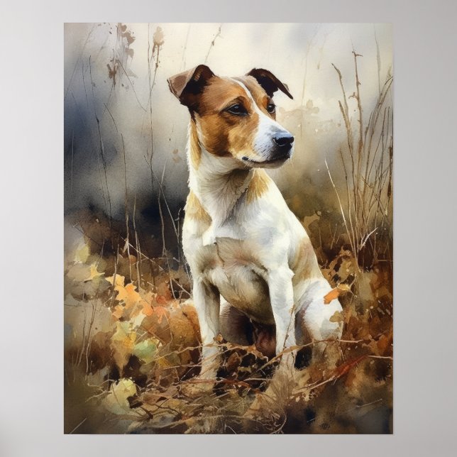 Jack Russel Terrier Dog Art Print Poster (Front)