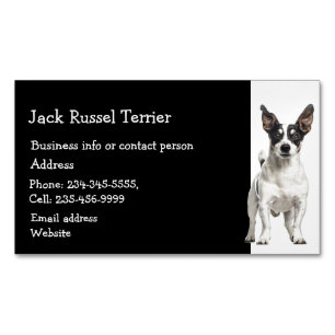 Jack Russel Terrier Dog Breeder Pet Sitter Busines Magnetic Business Card