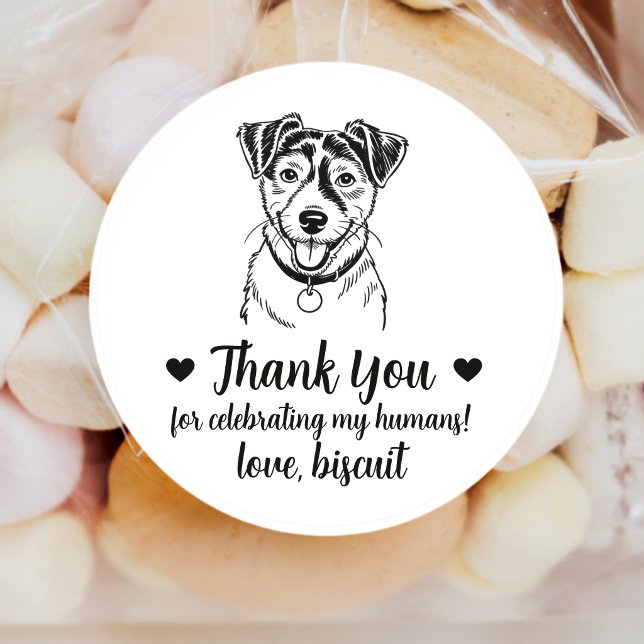 Jack Russel Terrier Dog Wedding Favour Stickers (Creator Uploaded)