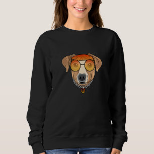 Jack Russel Terrier Out Of 70s With Sunglasses Sweatshirt