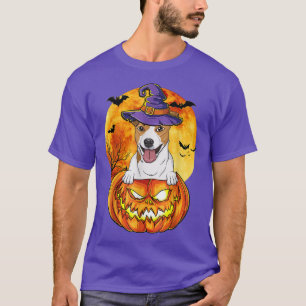 Jack Russel Terrier Witch Pumpkin Halloween Dog Lo T-Shirt