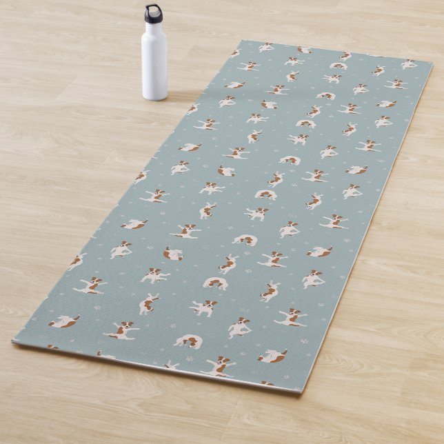 Jack Russel Terrier yoga pose Mat (In Situ)