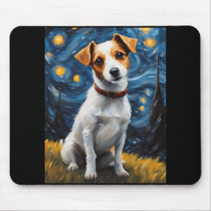 Jack Russel With Collar Painting Print  Mouse Pad