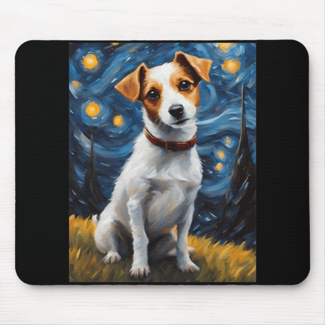Jack Russel With Collar Painting Print  Mouse Pad (Front)