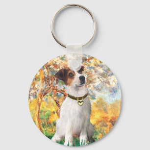 Jack Russell 3 - Spring Key Ring