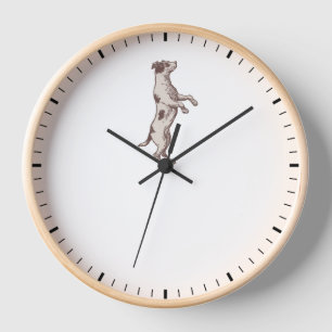 Jack Russell Balancing on Clock Hands Dog Clock