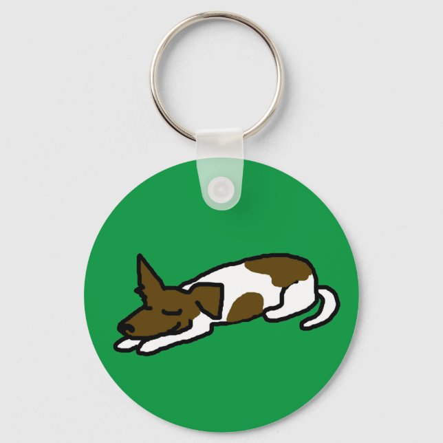 Jack Russell Cartoon Bag Key Ring (Front)