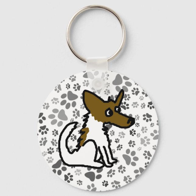 Jack Russell Cartoon Key Ring (Front)