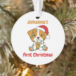 Jack Russell Christmas Babys first Christmas Ornament