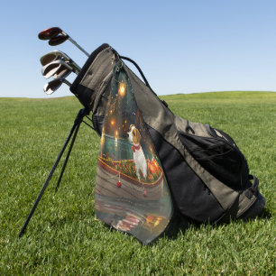 Jack Russell Christmas Festive Voyage Golf Towel