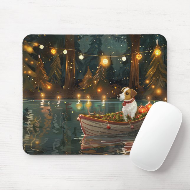 Jack Russell Christmas Festive Voyage Mouse Pad (With Mouse)