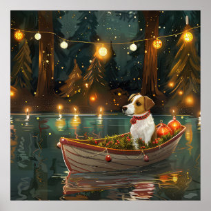 Jack Russell Christmas Festive Voyage Poster