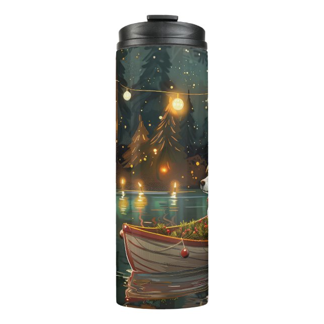 Jack Russell Christmas Festive Voyage  Thermal Tumbler (Front)