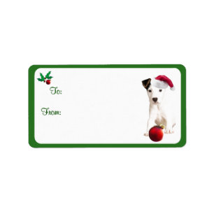 Jack Russell Christmas Gift Tag Stickers