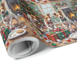 Jack Russell Christmas Present Unboxing Mayhem Wrapping Paper