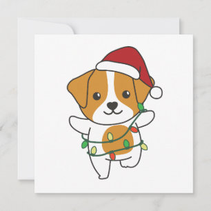 Jack Russell Christmas Winter Cute Dogs Holiday Card