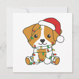 Jack Russell Christmas Winter Cute Dogs Holiday Card