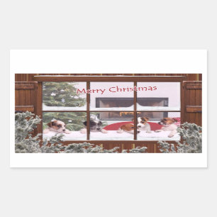 Jack Russell Christmas Wishes Greeting Sticker