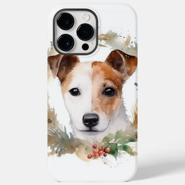 Jack Russell Christmas Wreath Festive Pup  Case-Mate iPhone Case (Back)