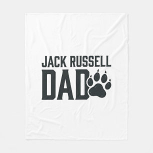 Jack Russell Dad Vintage Paw Print Shirt Design_1 Fleece Blanket