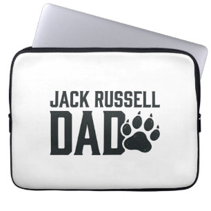 Jack Russell Dad Vintage Paw Print Shirt Design_1 Laptop Sleeve