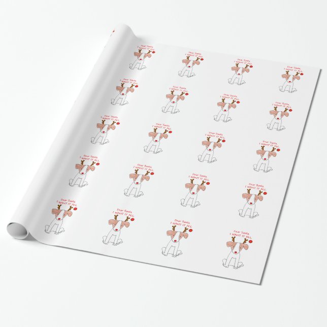 Jack Russell Dear Santa.... Wrapping Paper (Unrolled)