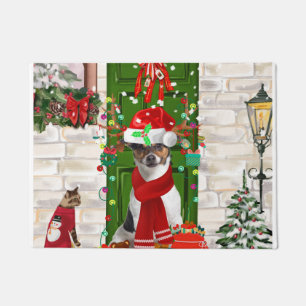 Jack Russell Dog Christmas  Doormat