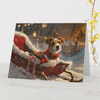 Jack Russell Dog Christmas Festive Card