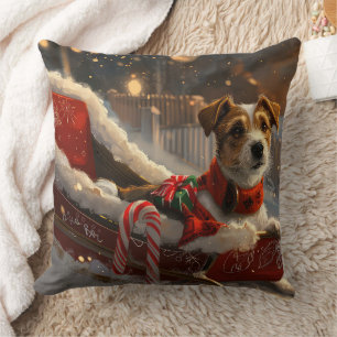 Jack Russell Dog Christmas Festive Cushion