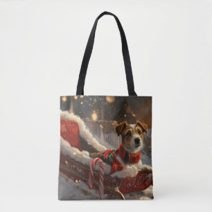 Jack Russell Dog Christmas Festive Tote Bag