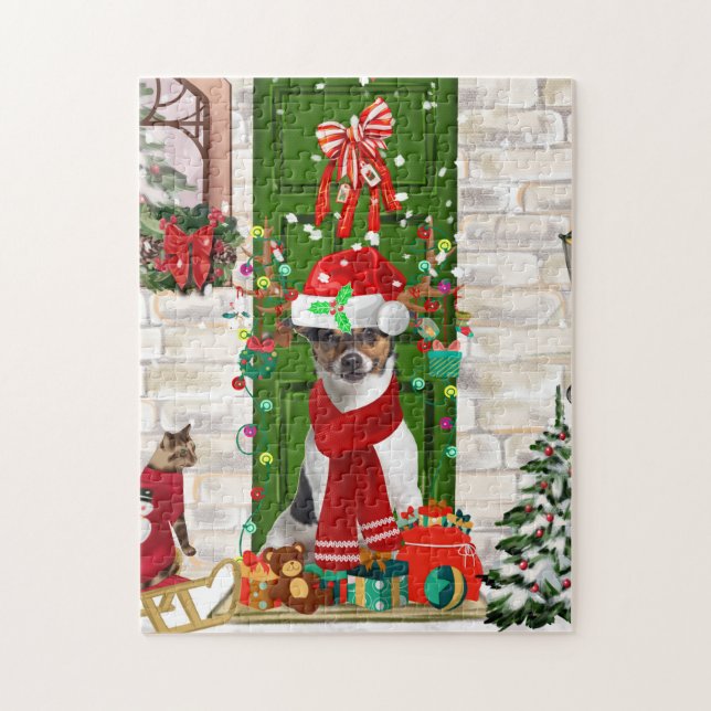Jack Russell Dog Christmas  Jigsaw Puzzle (Vertical)