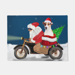 Jack Russell Dog Christmas Santa Claus Doormat