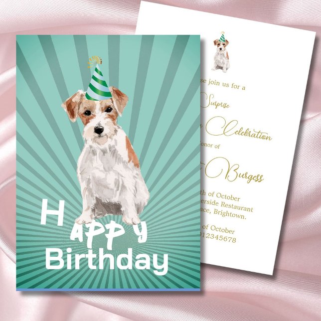 Jack Russell Dog Happy Birthday Party Invitation (Creator Uploaded)
