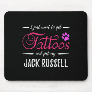 Jack Russell Dog Lover Tattoo Funny Dog Mum Gift I Mouse Pad