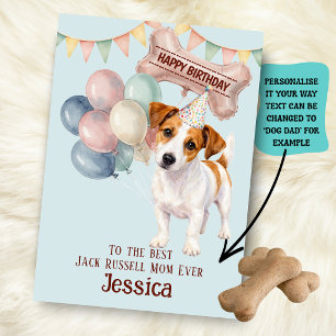 Jack Russell Dog Mum/Dad Birthday Card