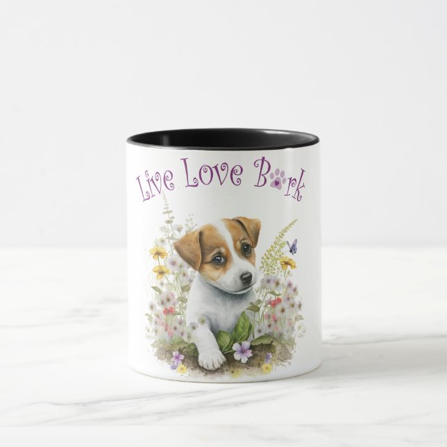 Jack Russell Dog Mum Floral Mug (Center)